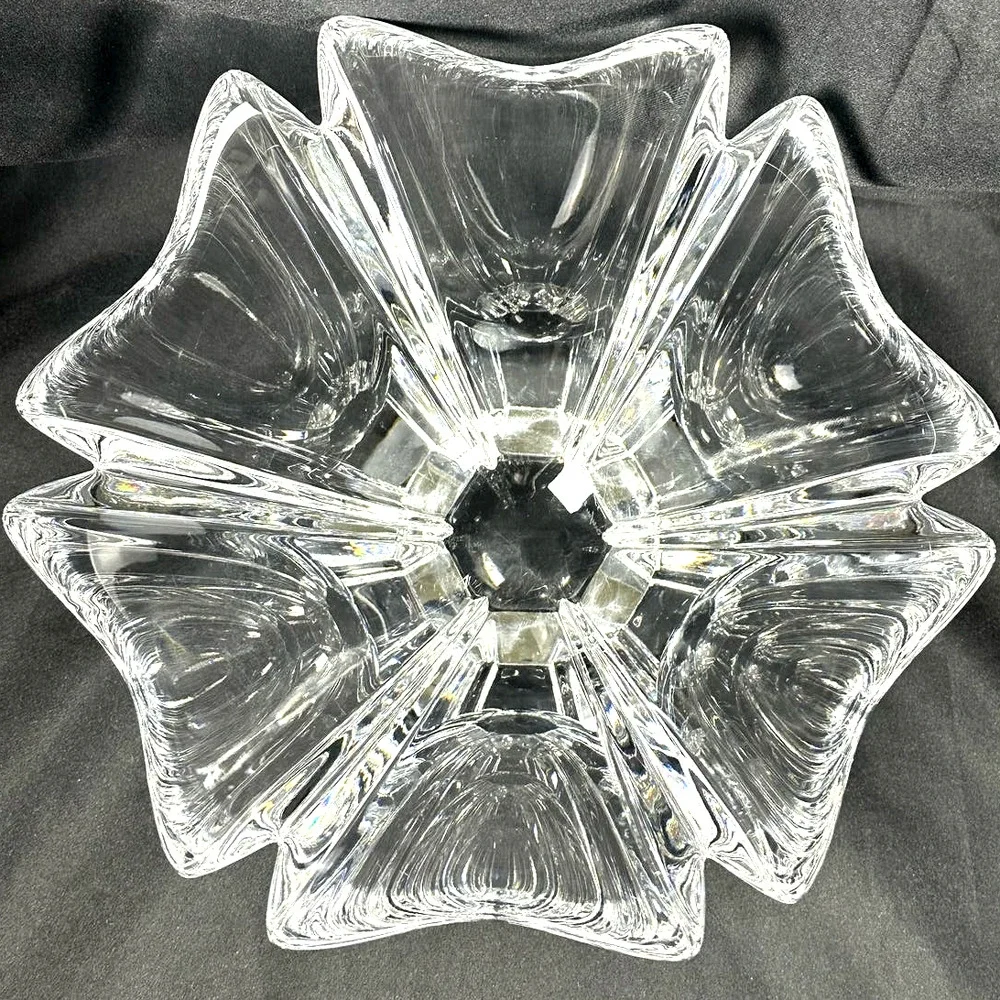 ORREFORS Sweden Crystal Orion Lars Hellsten Bowl Signed Vintage 1980's-10.25